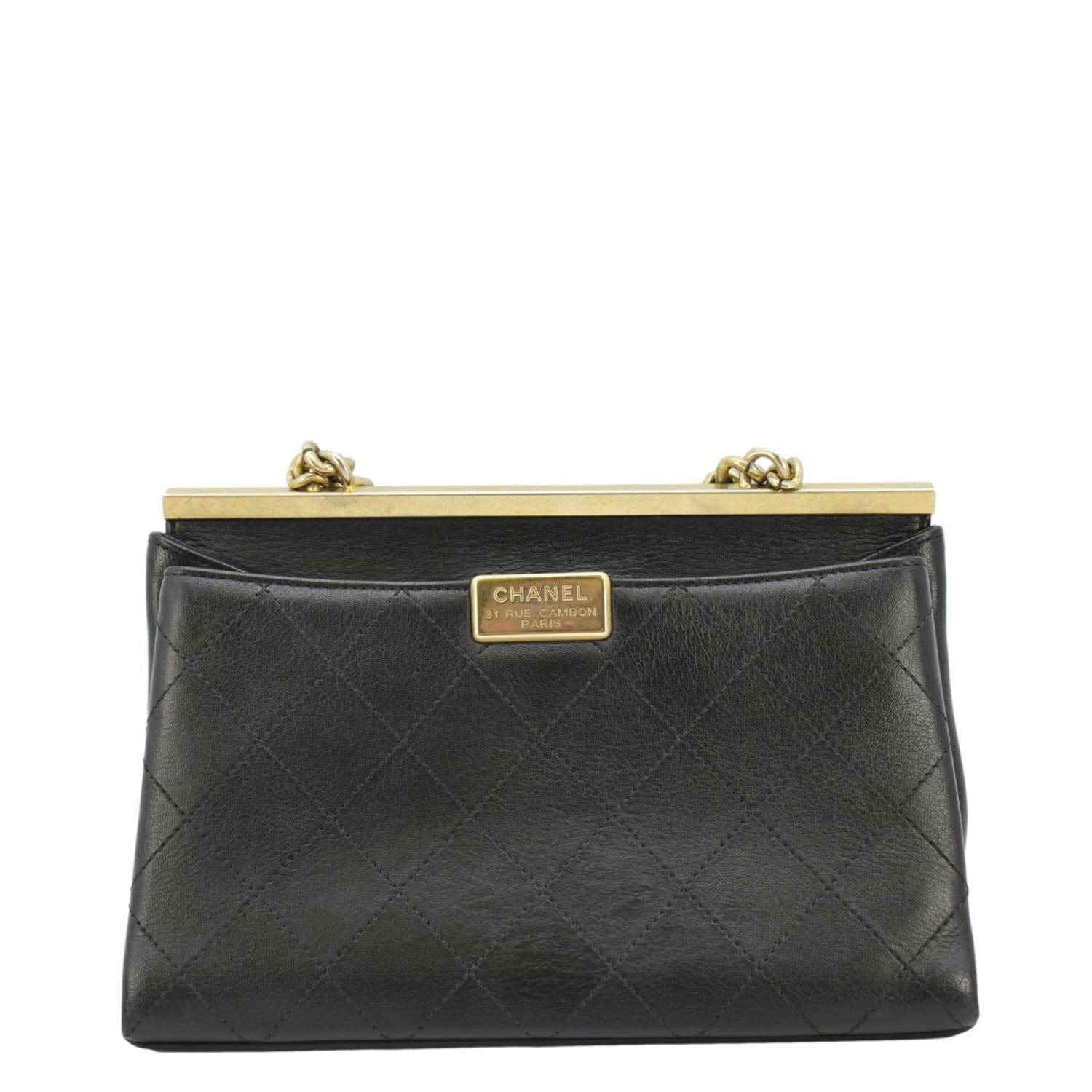 Chanel Coco Luxe Stitched Leather Black Travel Bag