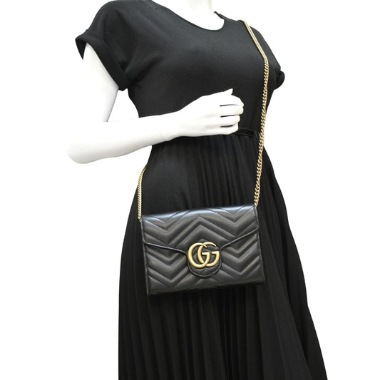 Gucci Marmont Mini Crossbody Bag Leather Matelasse Mini 474576