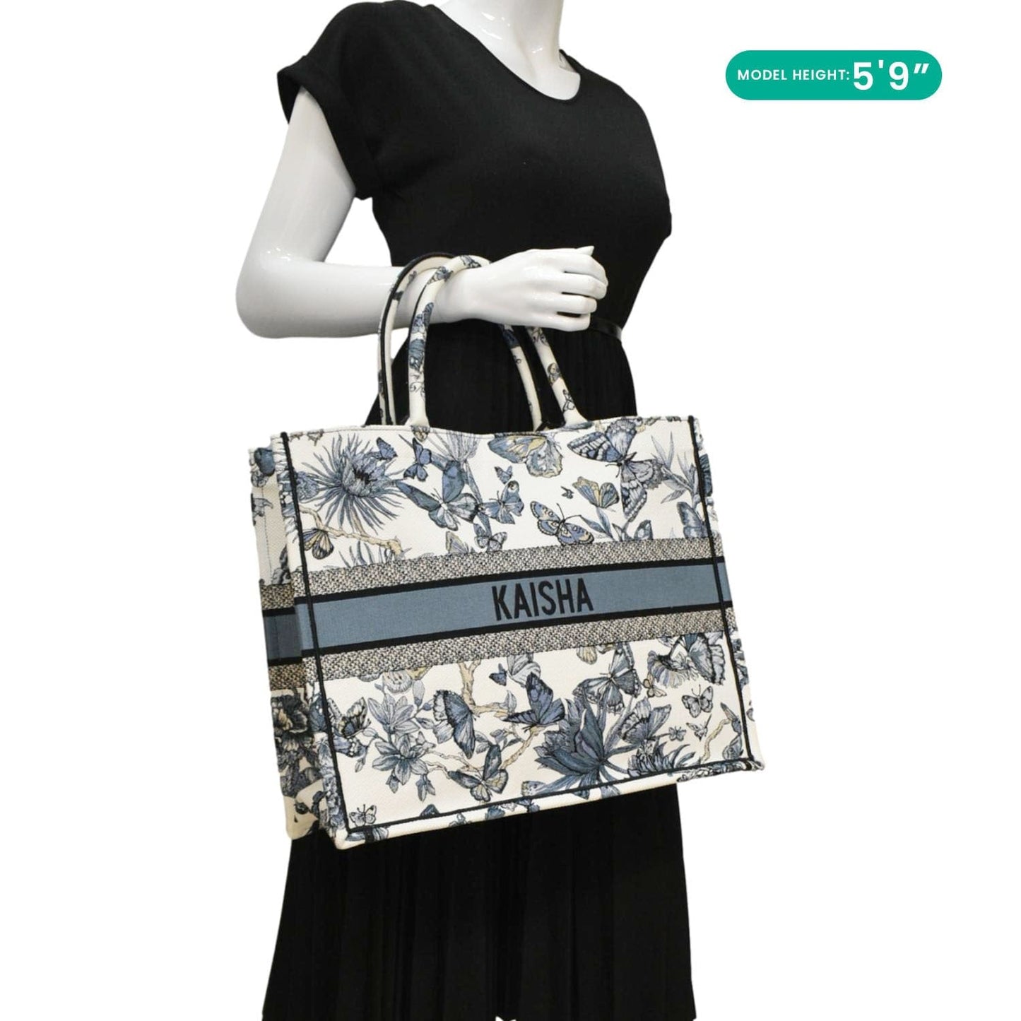 Dior Book Butterfly Tote Bag Canvas White Embroidered