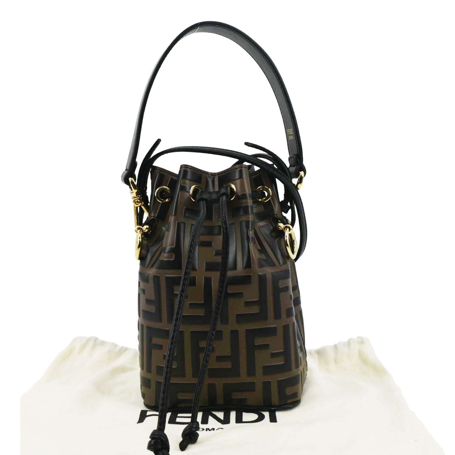 Fendi Mon Tresor Crossbody Bag Leather Brown Mini Tresor Bucket Bag