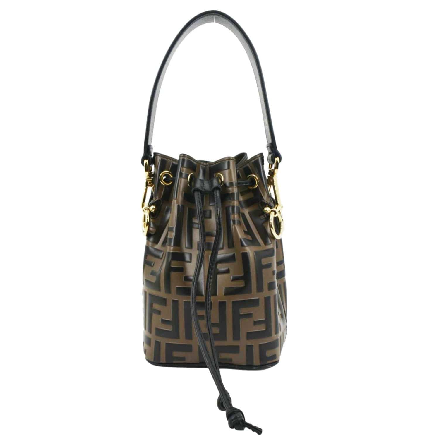 Fendi Mon Tresor Crossbody Bag Leather Brown Mini Tresor Bucket Bag