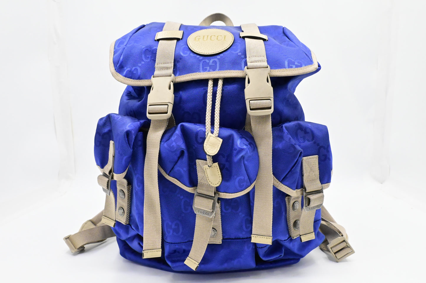 Gucci Off Grid Backpack GG Econyl Nylon Blue