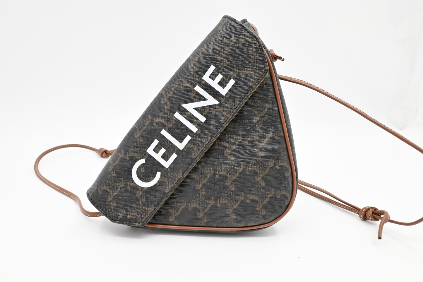 Celine Triangle Bag In Triomphe Canvas Travel Bag