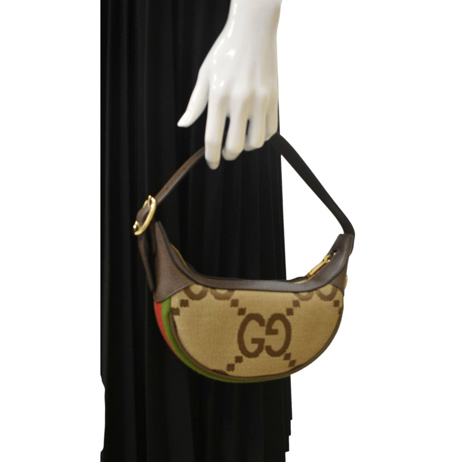 Gucci Ophidia Jumbo Supreme Hobo Bag Ebony Canvas Mini Travel Bag