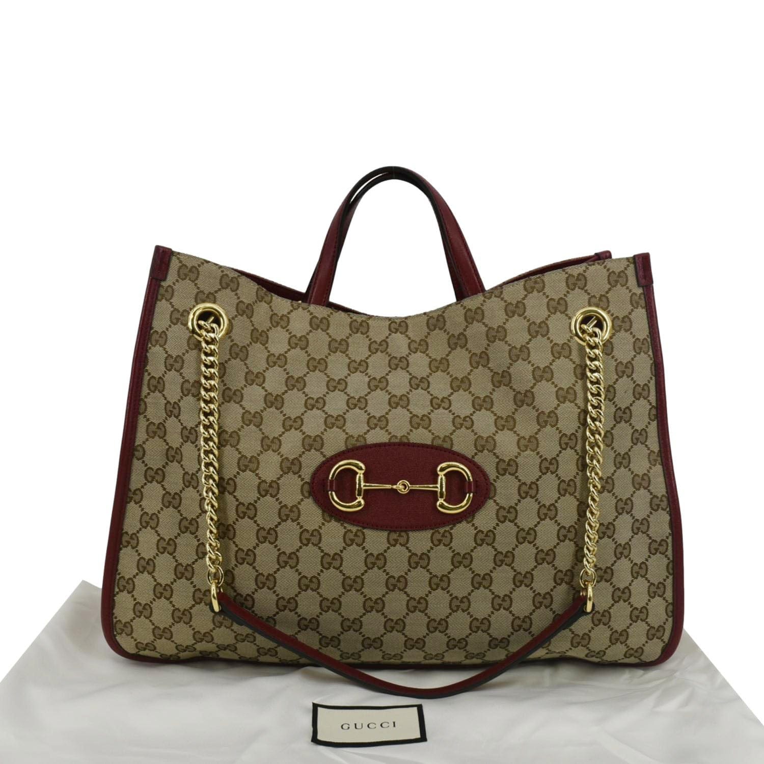 Gucci Horsebit Supreme Shoulder Bag Canvas Red