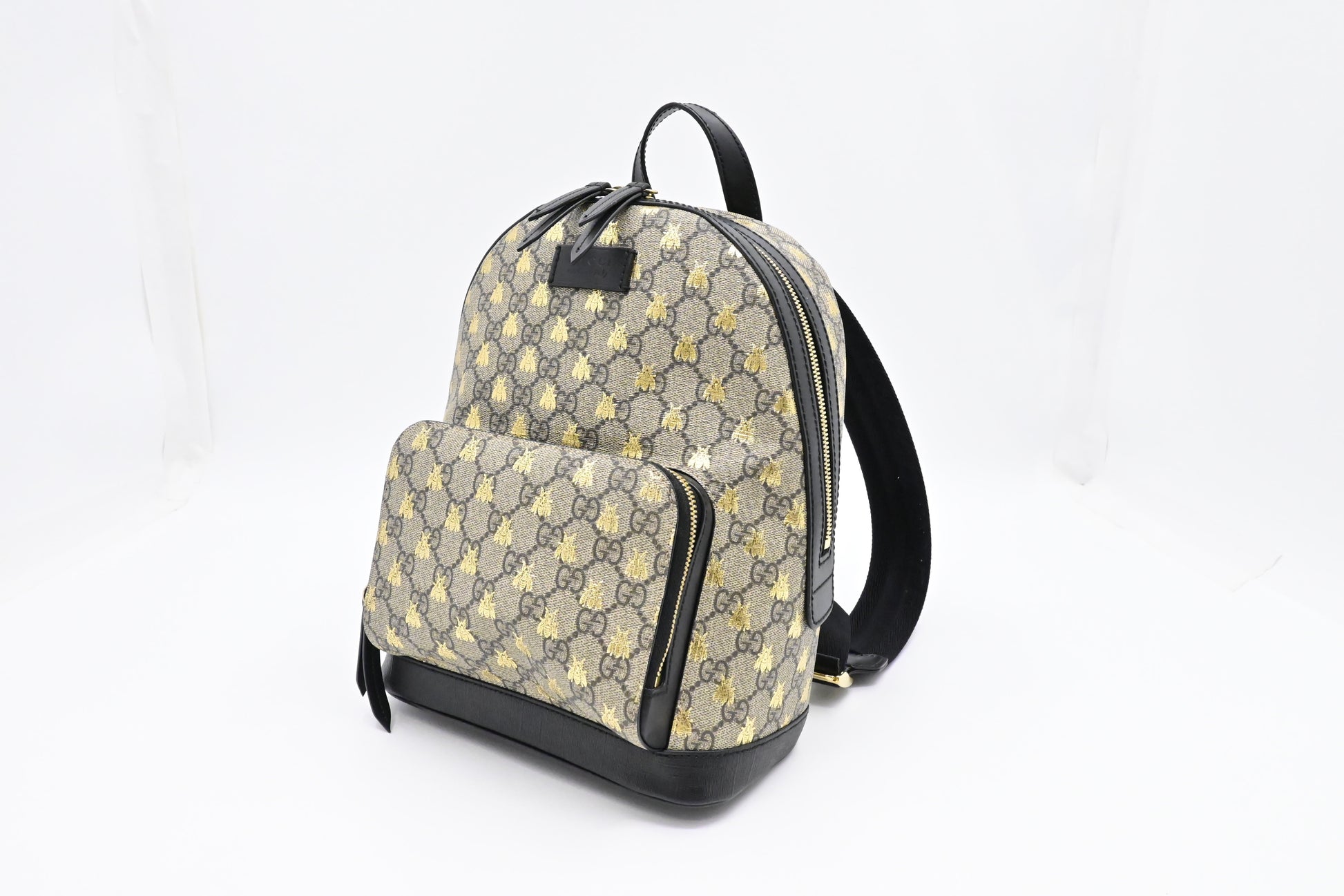 Gucci Bees Backpack GG Supreme Canvas Small