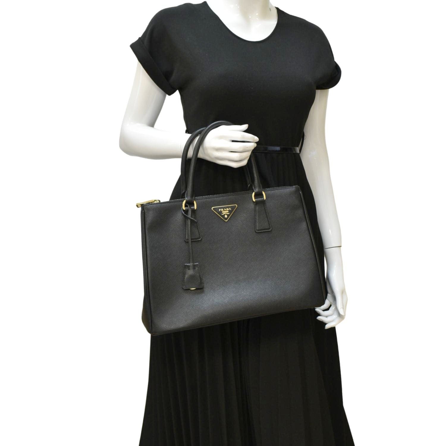 Saffiano Shoulder Bag Leather Black Bag Black