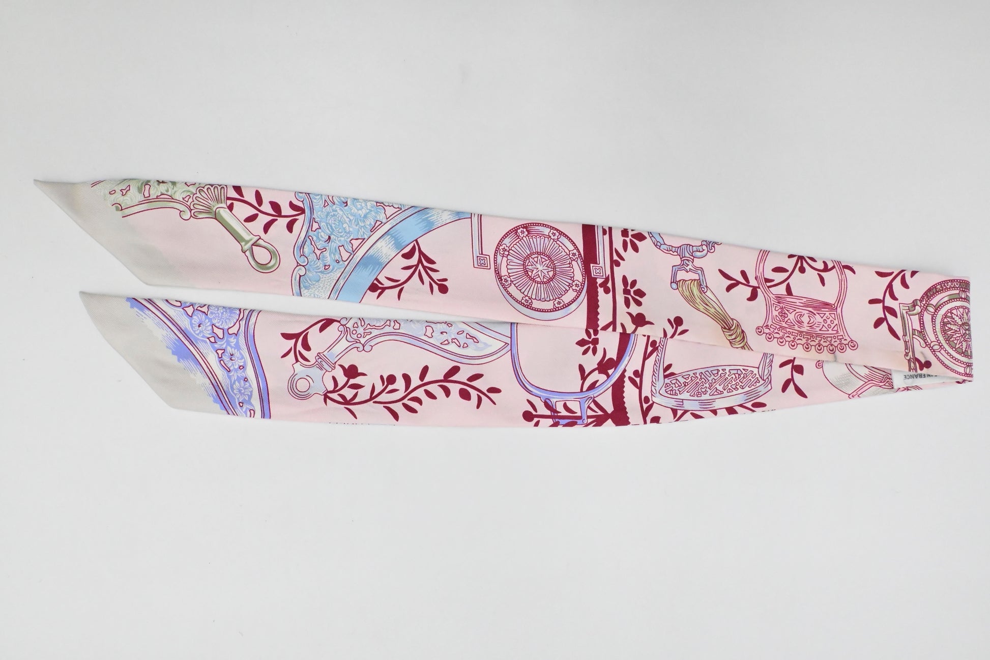 Hermes 'Etriers Remix' Twilly In Silk Handbag Pink Travel Bag