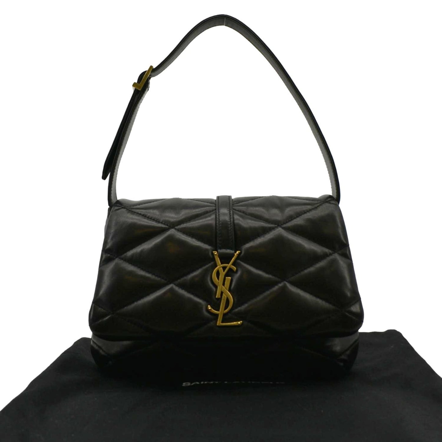YSL Saint Laurent Yves Le Hobo Bag Leather Quilted Black