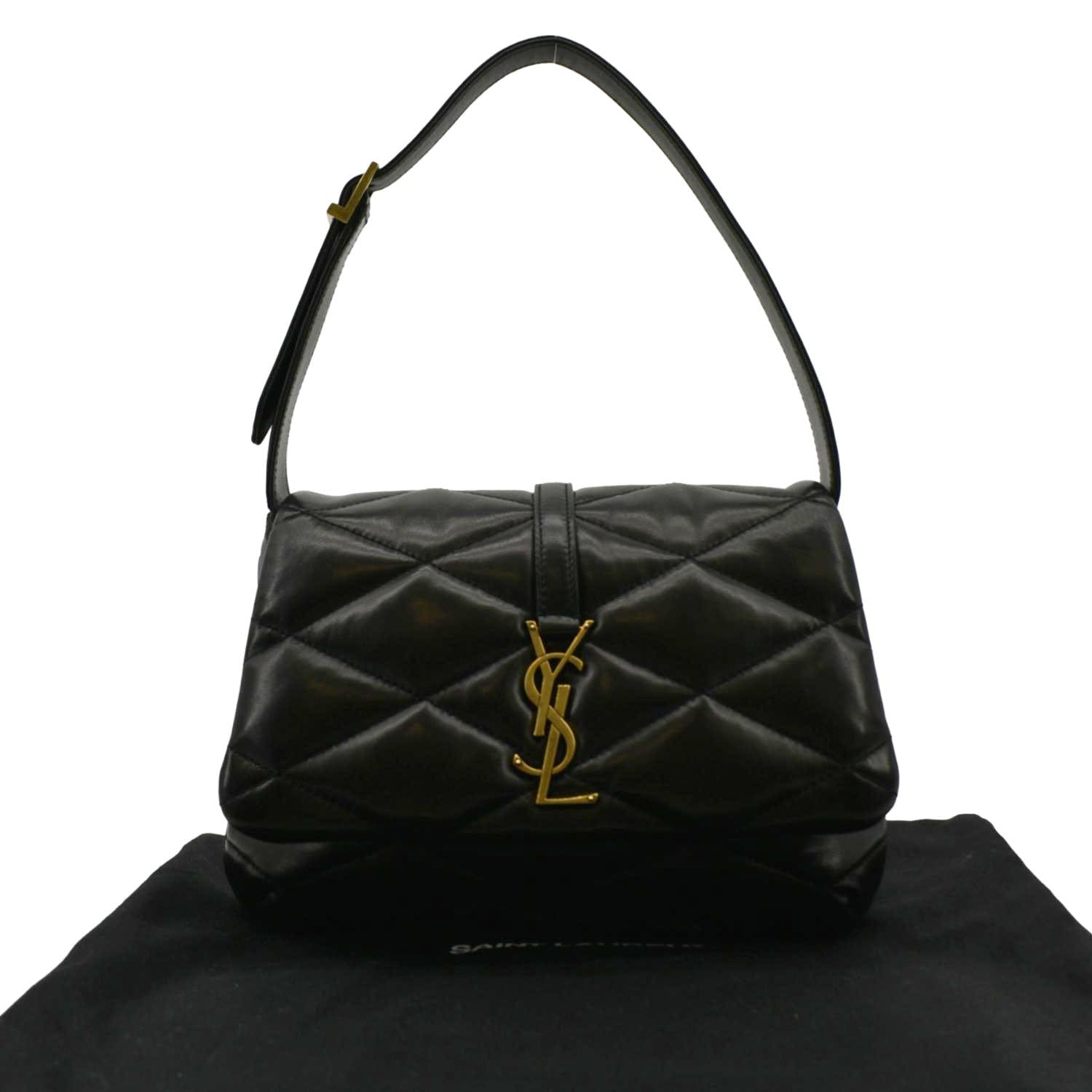 YSL Saint Laurent Yves Le Hobo Bag Leather Quilted Black