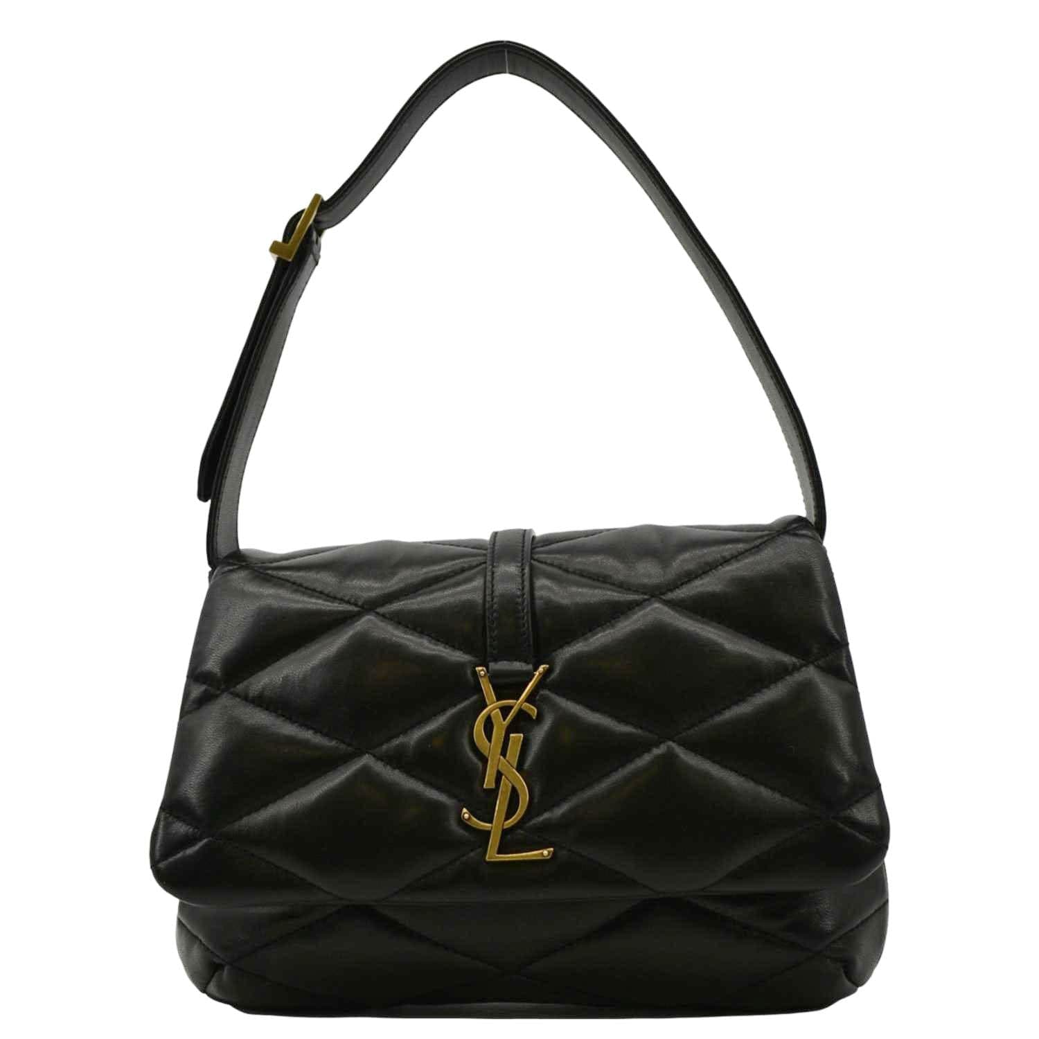 YSL Saint Laurent Yves Le Hobo Bag Leather Quilted Black