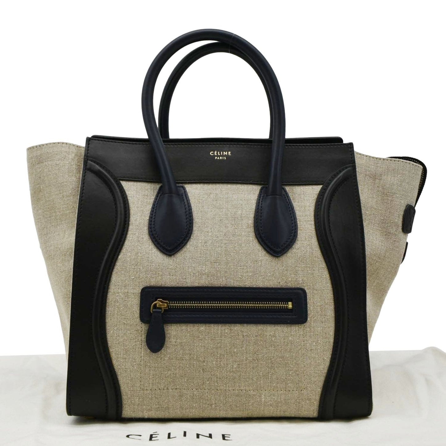 Luggage Tote Bag Tricolor Leather Mini