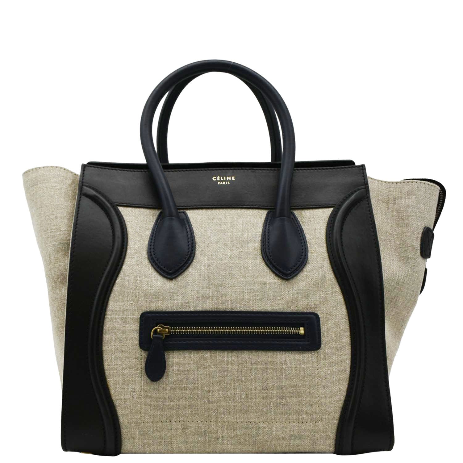 Luggage Tote Bag Tricolor Leather Mini