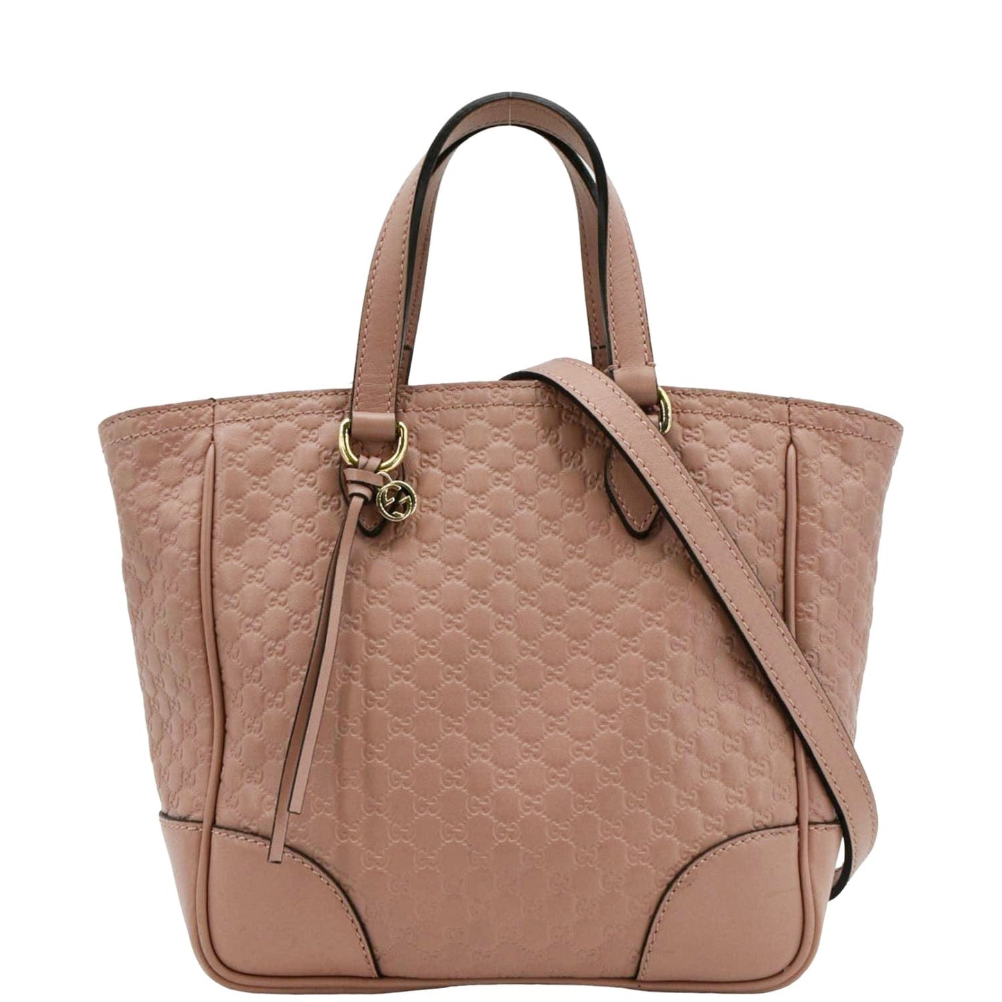 Gucci Bree Microssima Tote Crossbody Bag Leather Pink