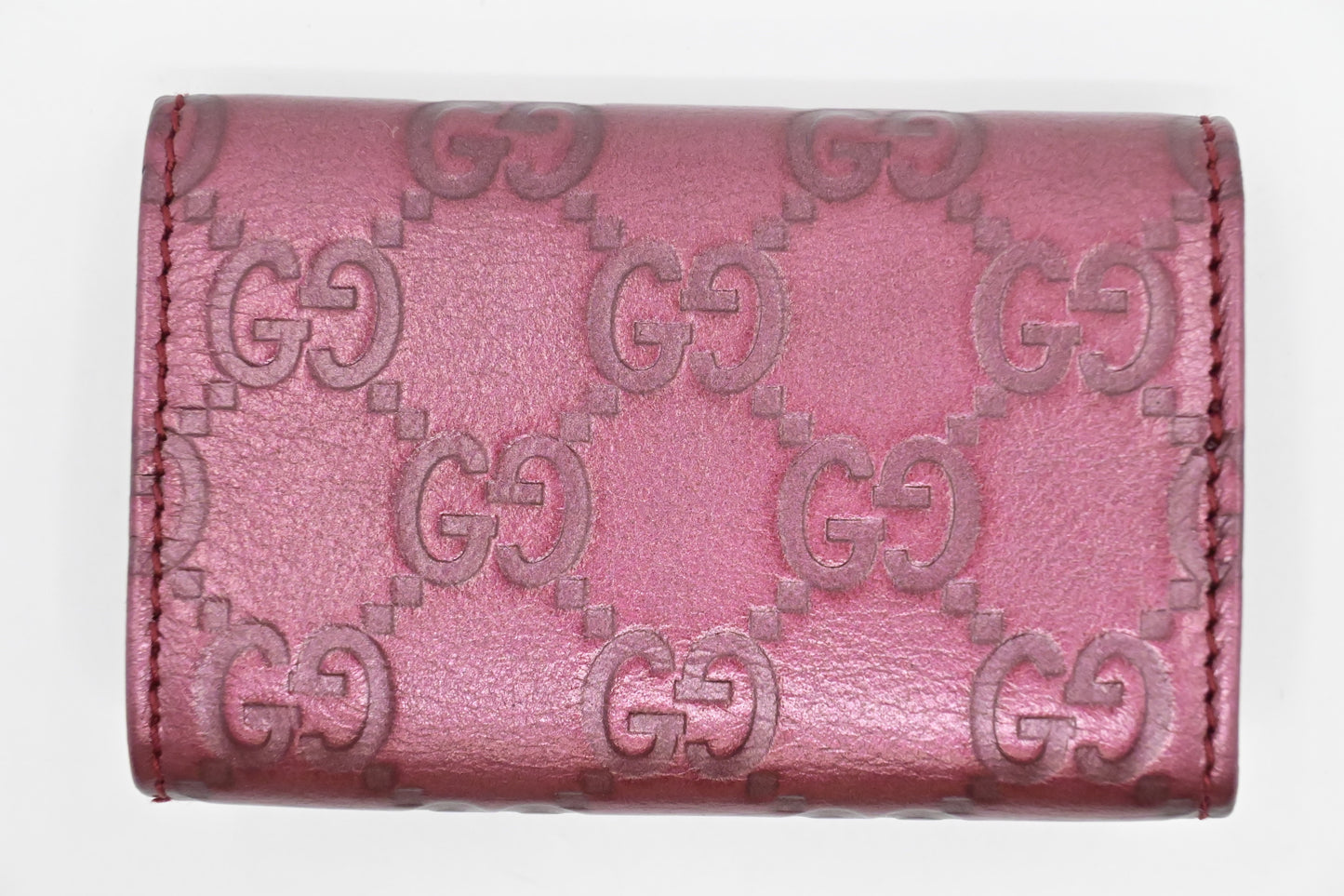 Gucci Key Pouch Raspberry Leather Travel Bag