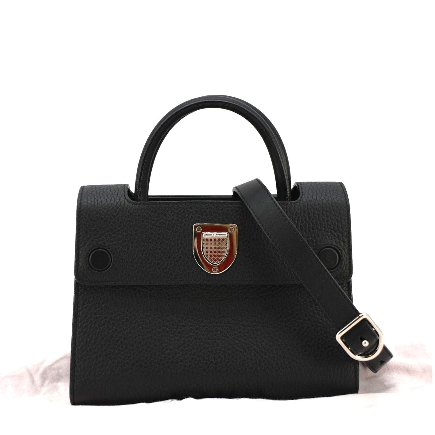 Dior ever Shoulder Bag Leather Black Flap