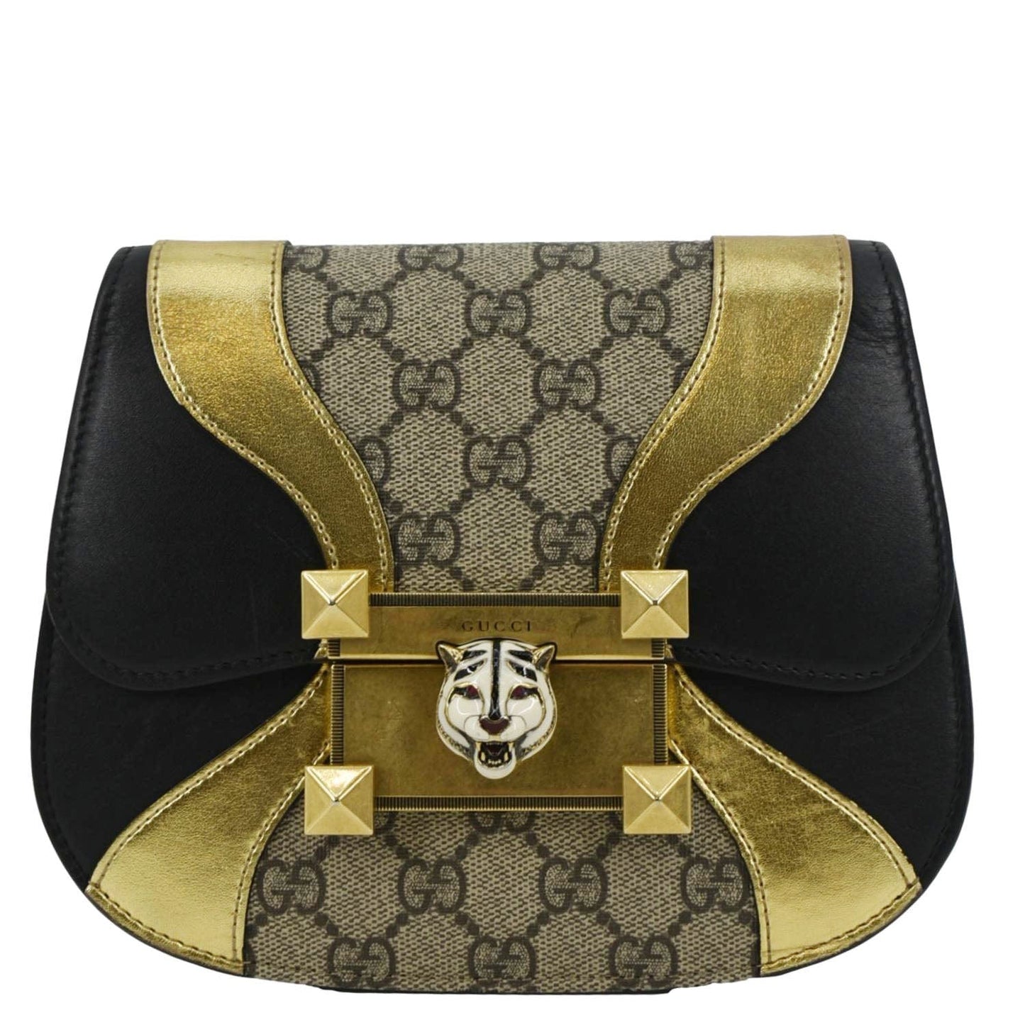 Gucci Ogilide Supreme Shoulder Bag Canvas Gold