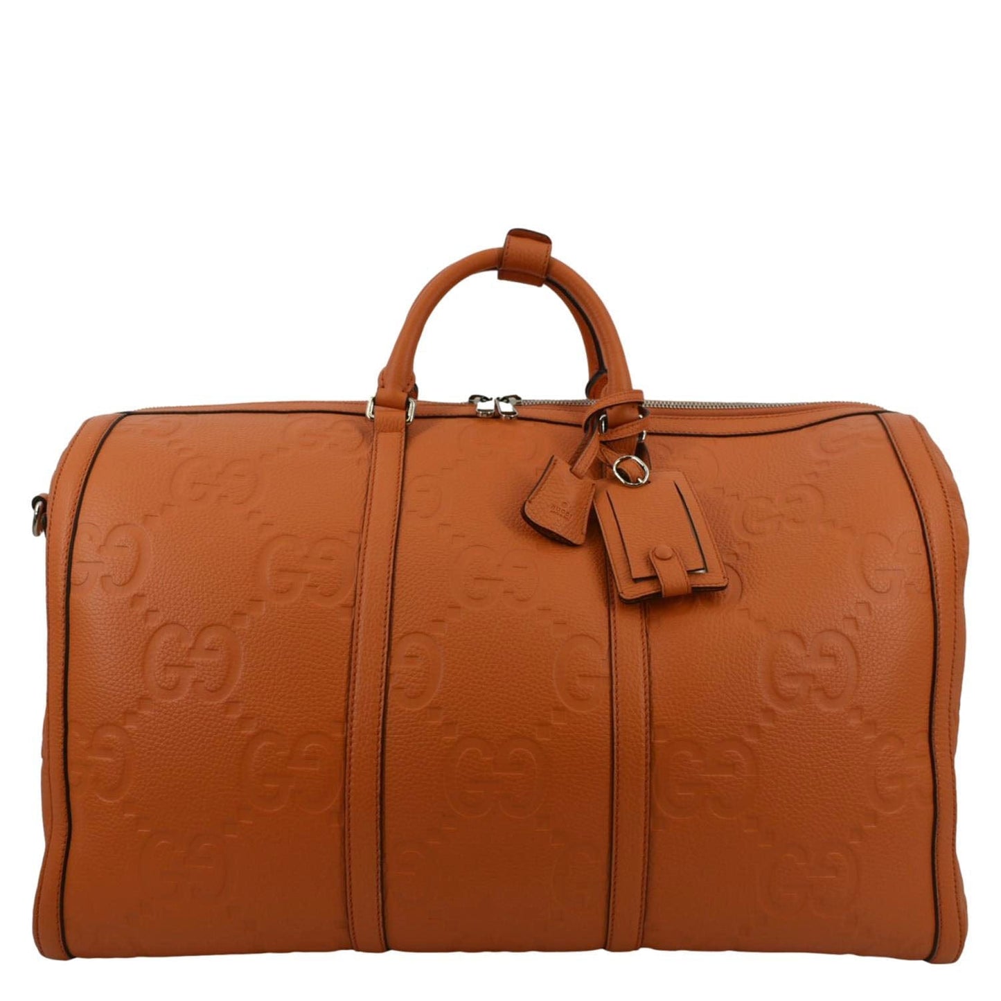 Gucci Piuma Jumbo Duffle Bag Orange Leather Travel Bag