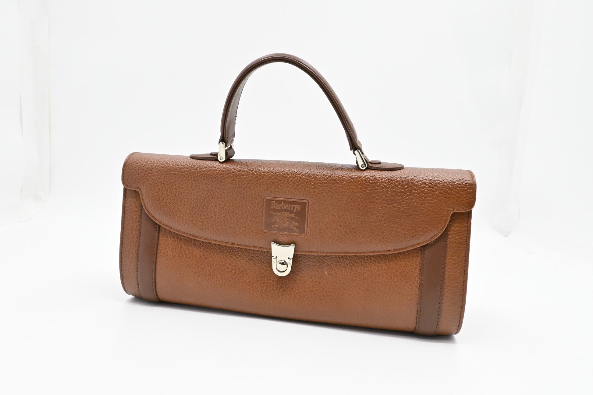 Burberry Handbag In Leather Brown Travel Bag Brown Leather 2