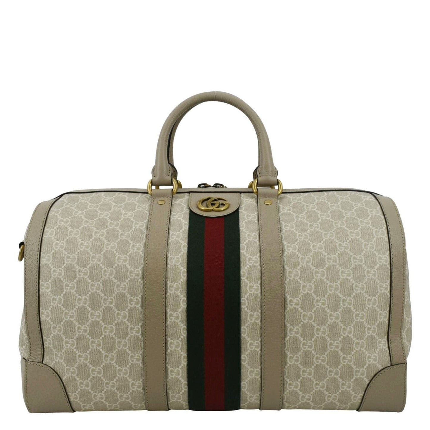 Gucci Ophidia Supreme Duffle Bag Canvas Beige Travel Bag