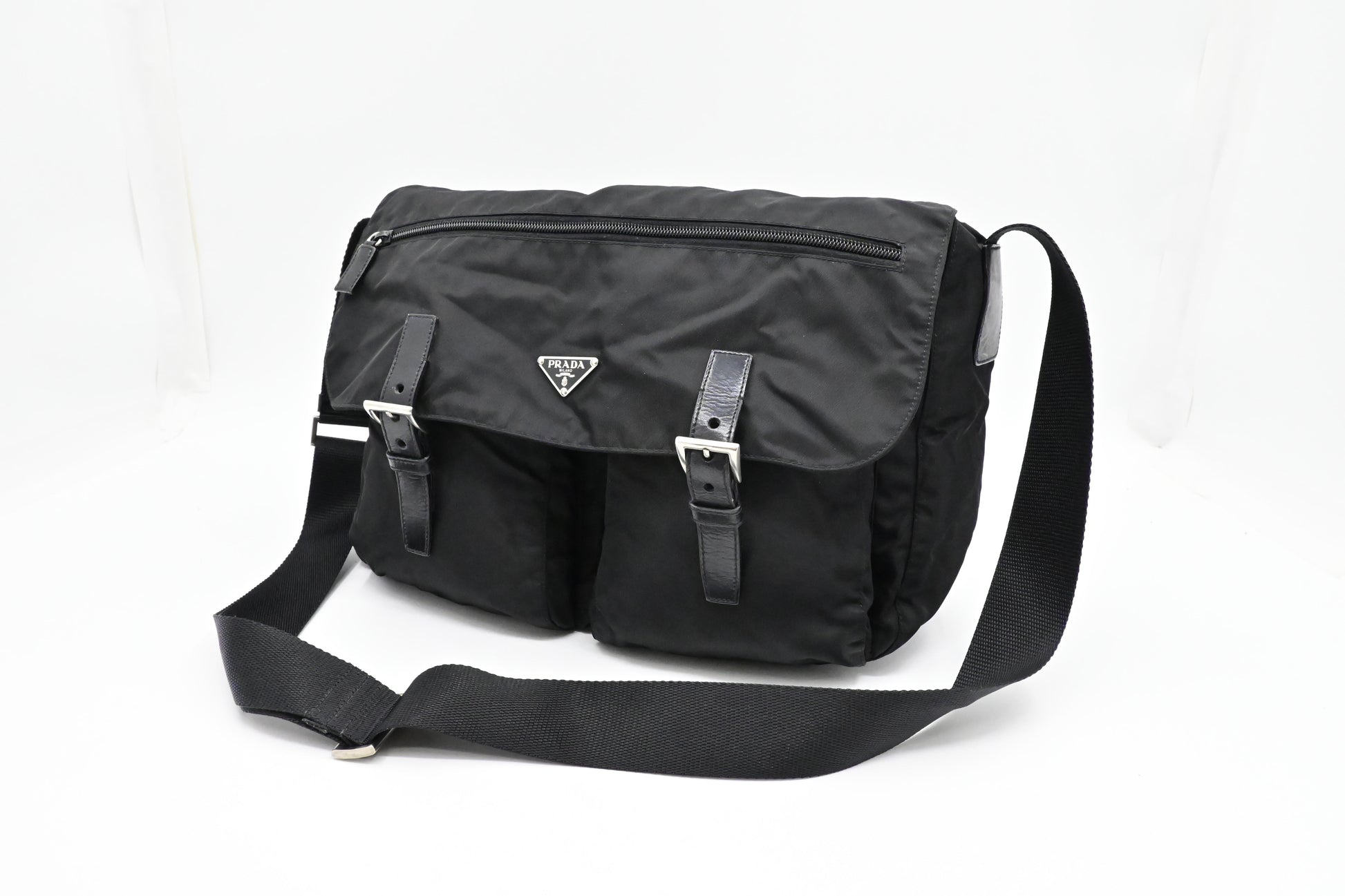 Prada Messenger Bag In Canvas Nylon Travel Bag