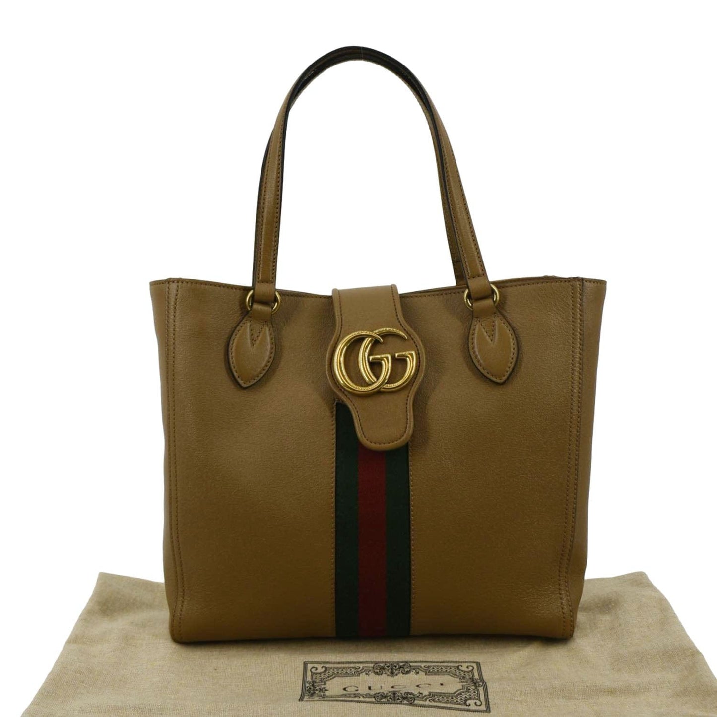 Gucci Dahlia Tote Bag Leather Tan Shoulder Bag
