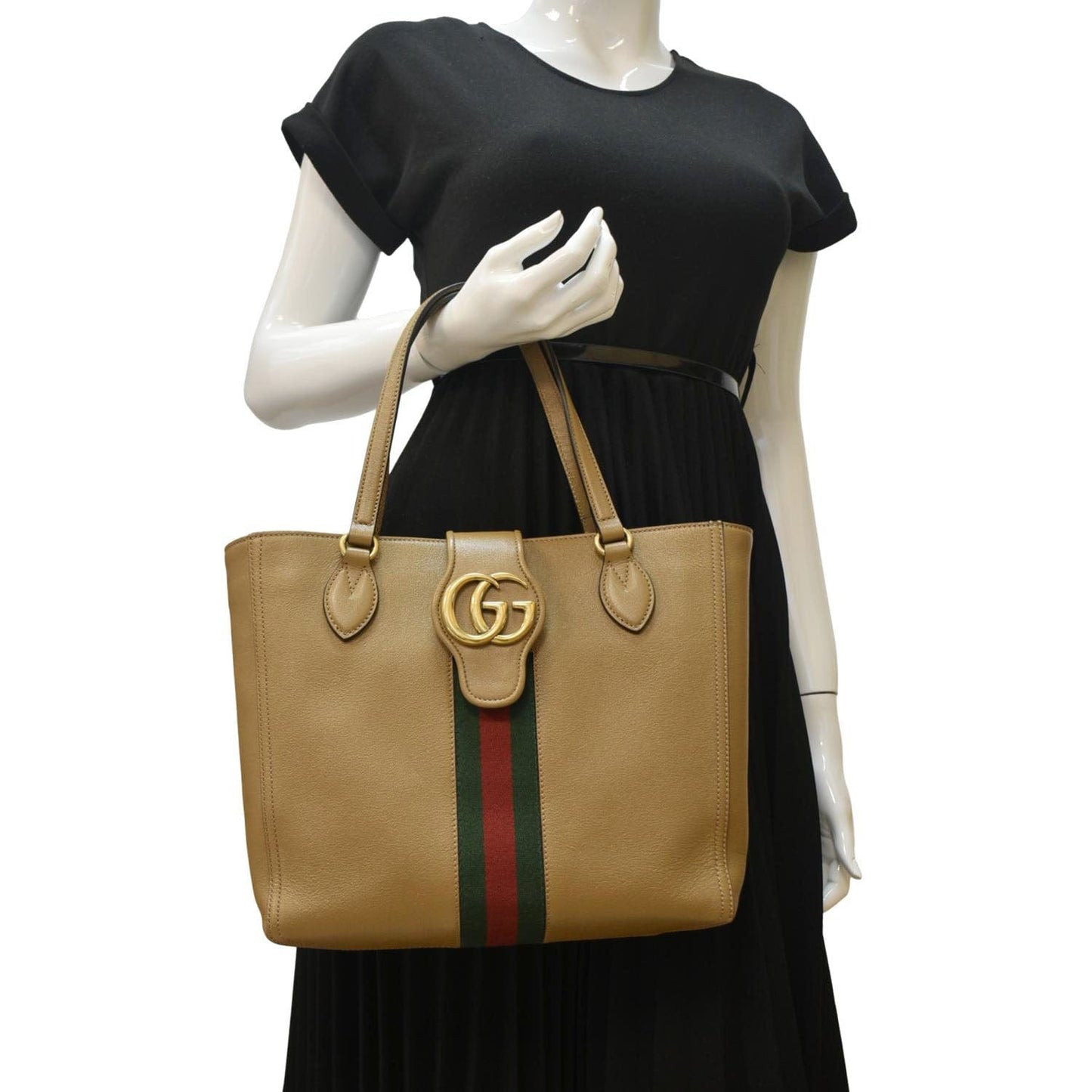 Gucci Dahlia Tote Bag Leather Tan Shoulder Bag