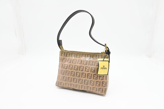 Fendi Pochette In Zucca Coated Handbag Canvas Travel Bag