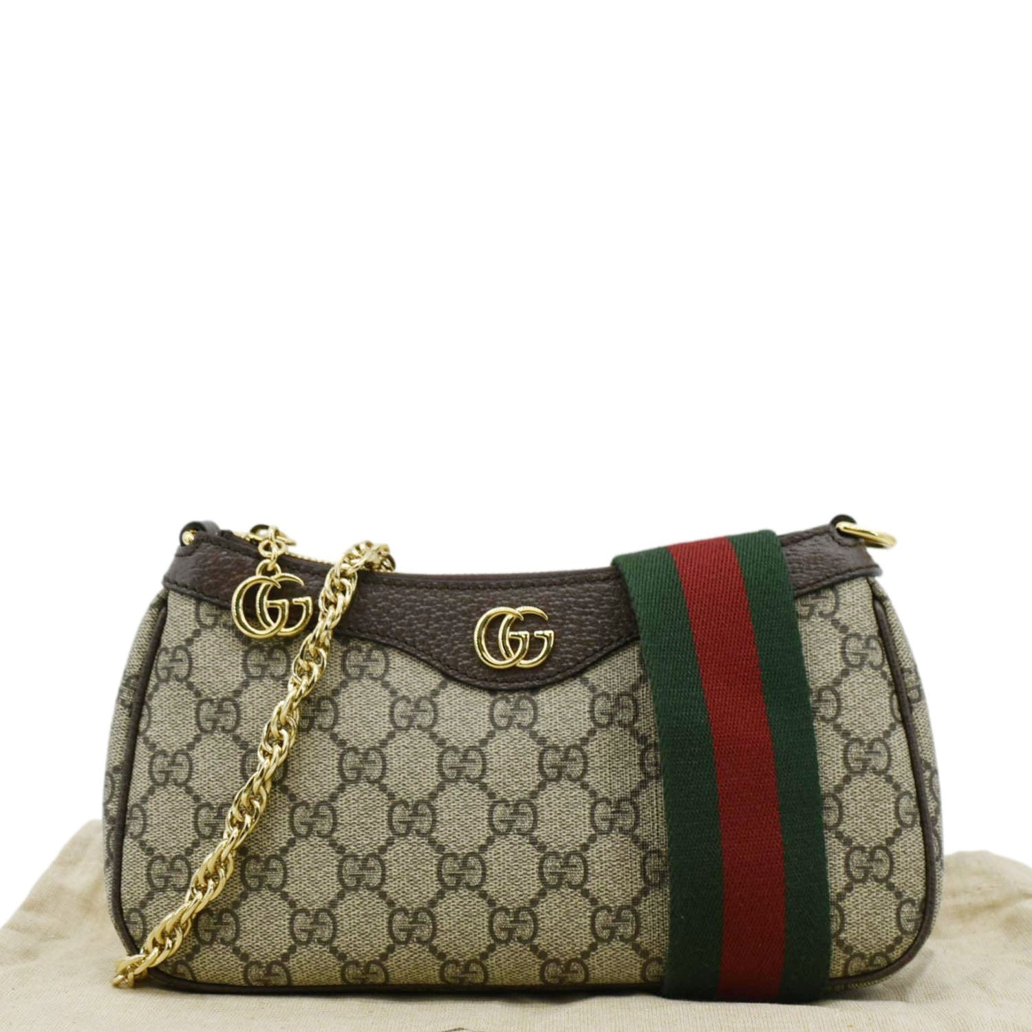 Gucci Dollar Ophidia Web Small Supreme New Acero Canvas Monogram Shoulder Bag