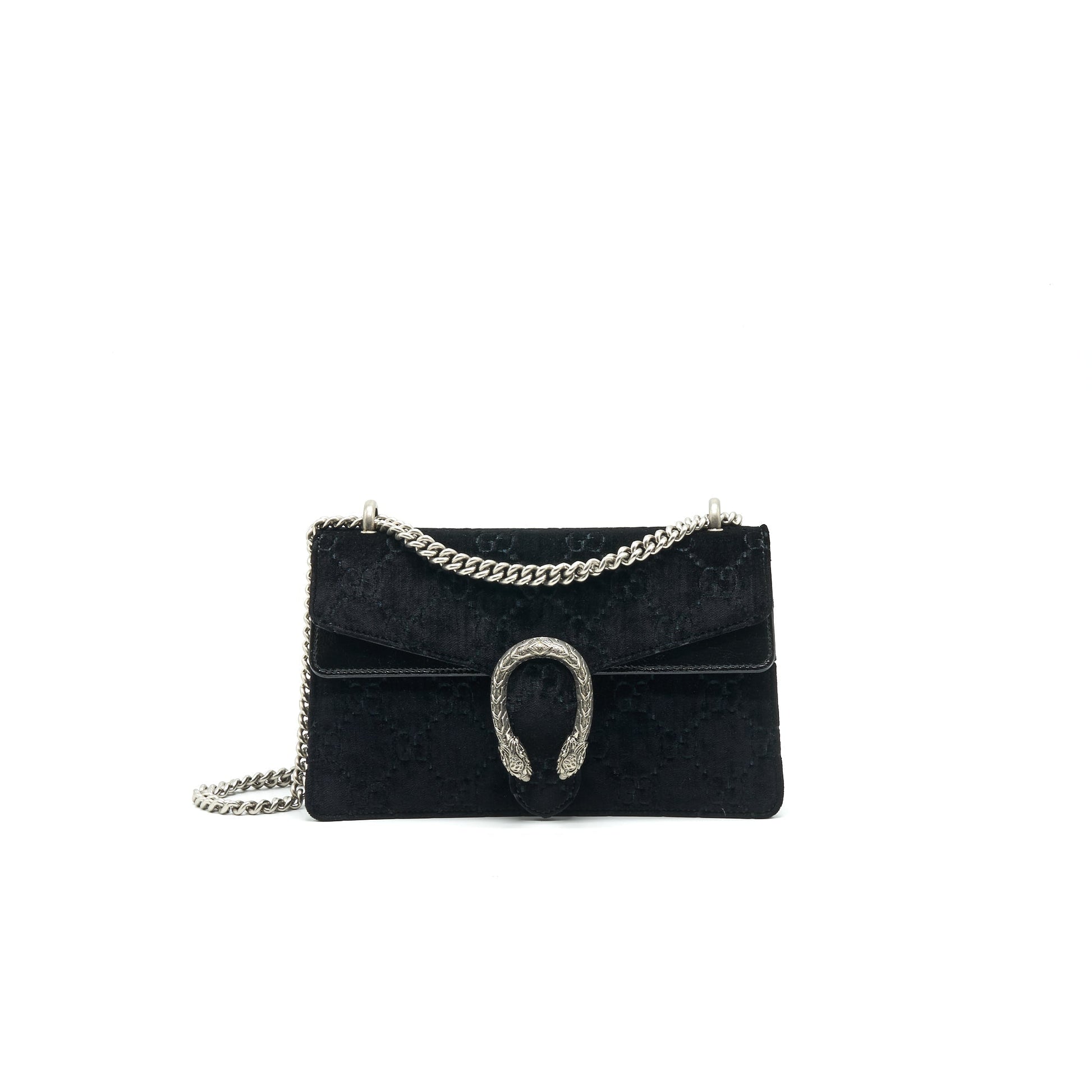 Gucci Dionysus Velvet Shoulder Bag Black Medium