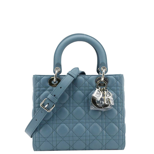 Dior Lady Shoulder Bag Sky Leather Blue