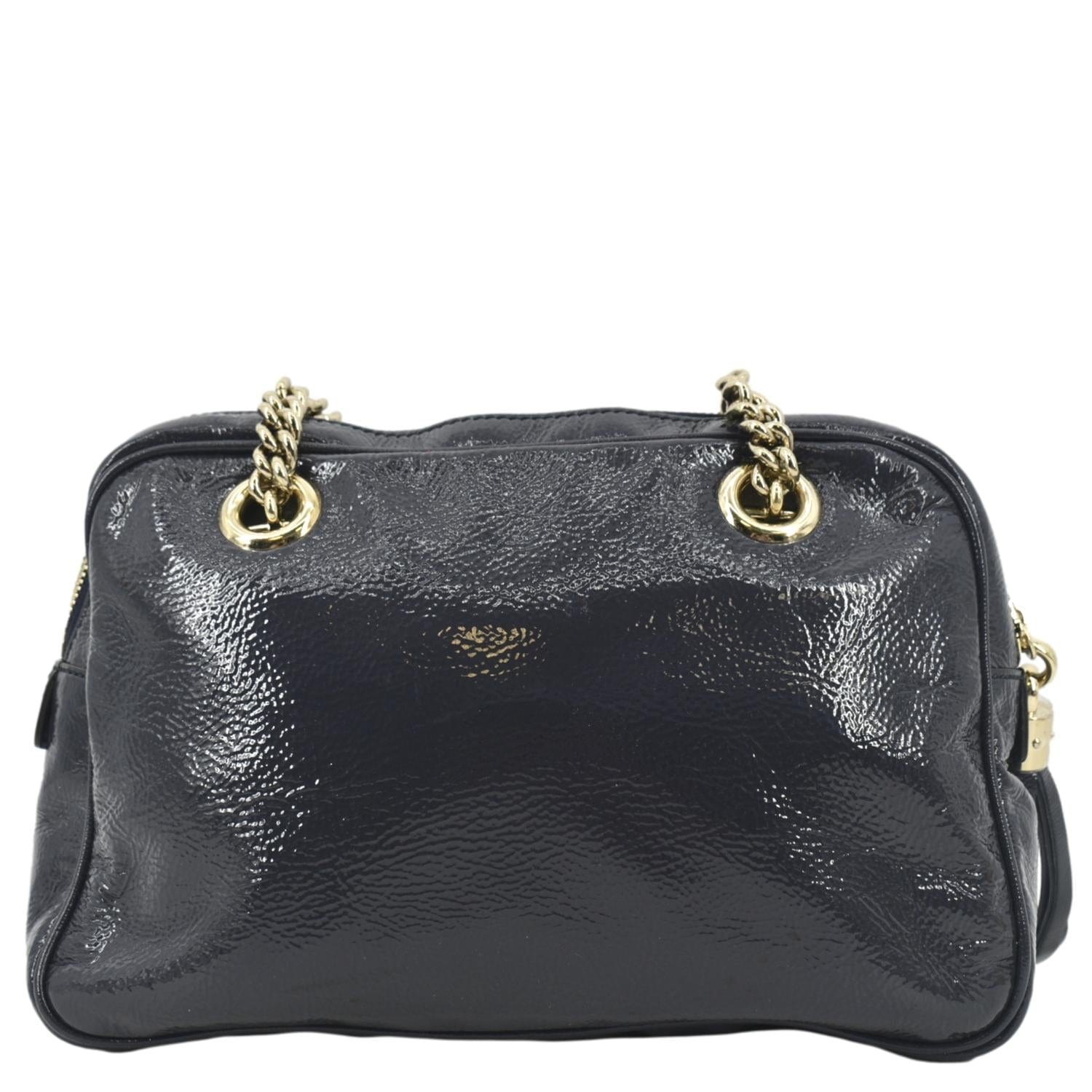 Gucci Soho Shoulder Bag Navy Leather Blue