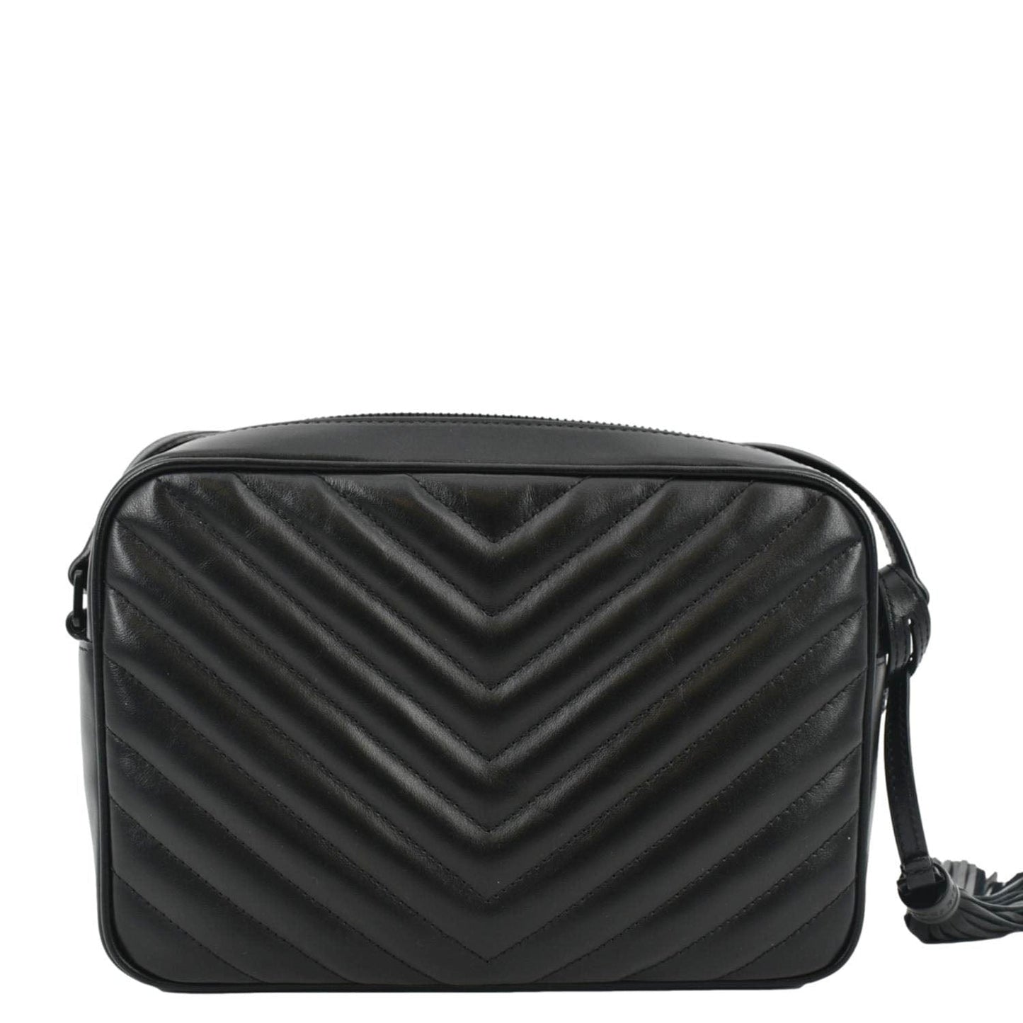 YSL Saint Laurent Yves Lou Chevron Camera Crossbody Bag Leather Black Camera Bag 7