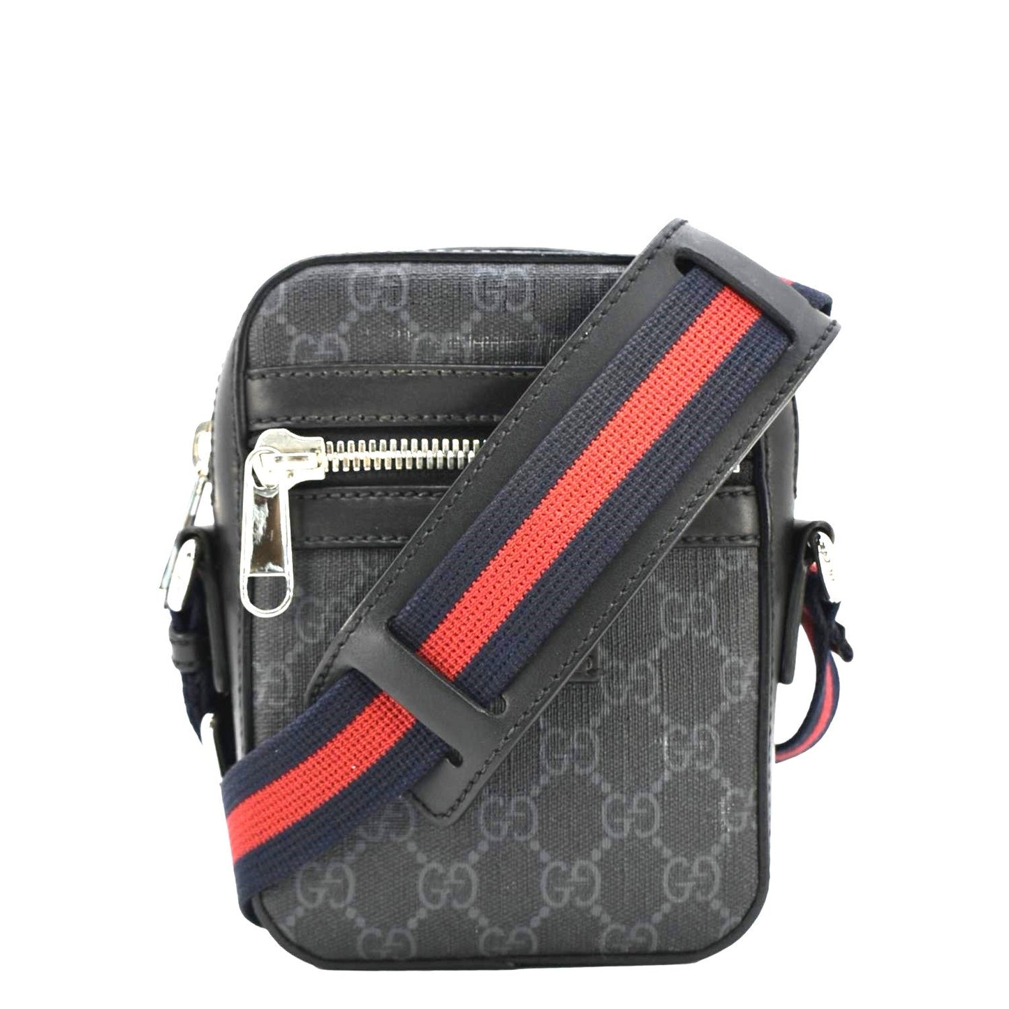 Gucci Supreme Web Messenger Bag Canvas Black Crossbody Bag