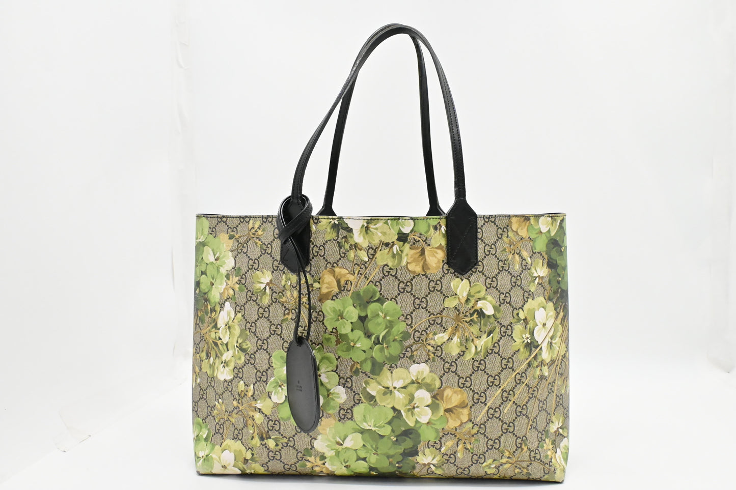 Gucci Reversible Blooms GG Supreme Canvas Green Tote Bag