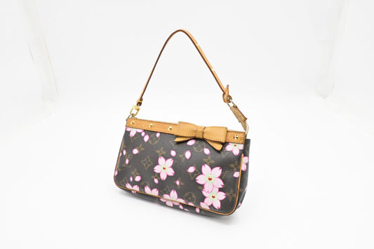 Louis Vuitton x Takashi Murakami Pochette Accessoires Monogram Canvas Clutch Bag