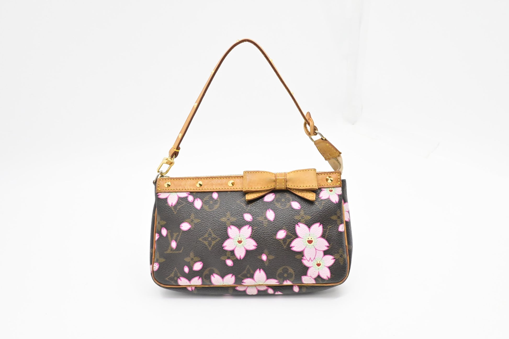 Louis Vuitton x Takashi Murakami Pochette Accessoires Monogram Canvas Clutch Bag