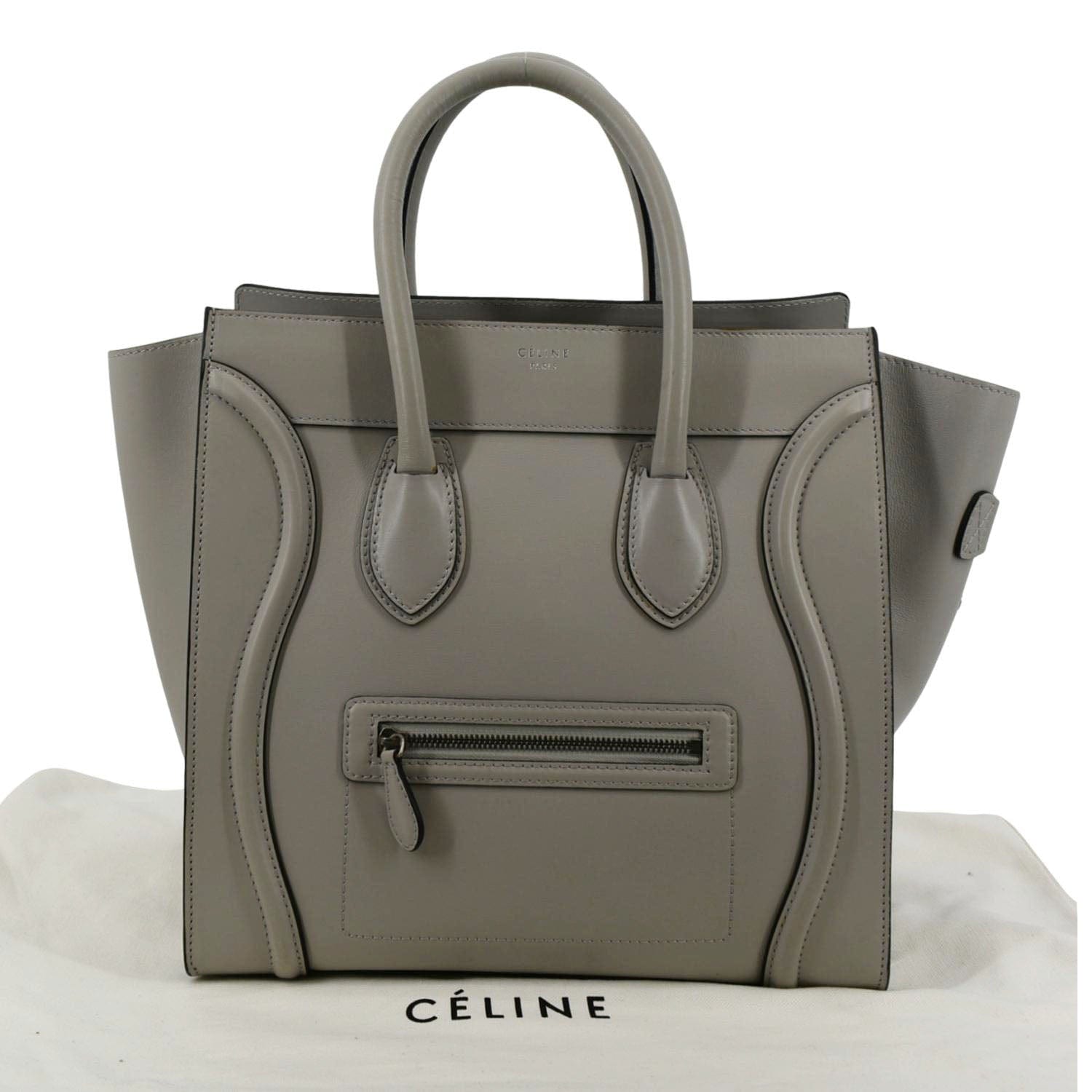 Luggage Smooth Tote Bag Gray Leather