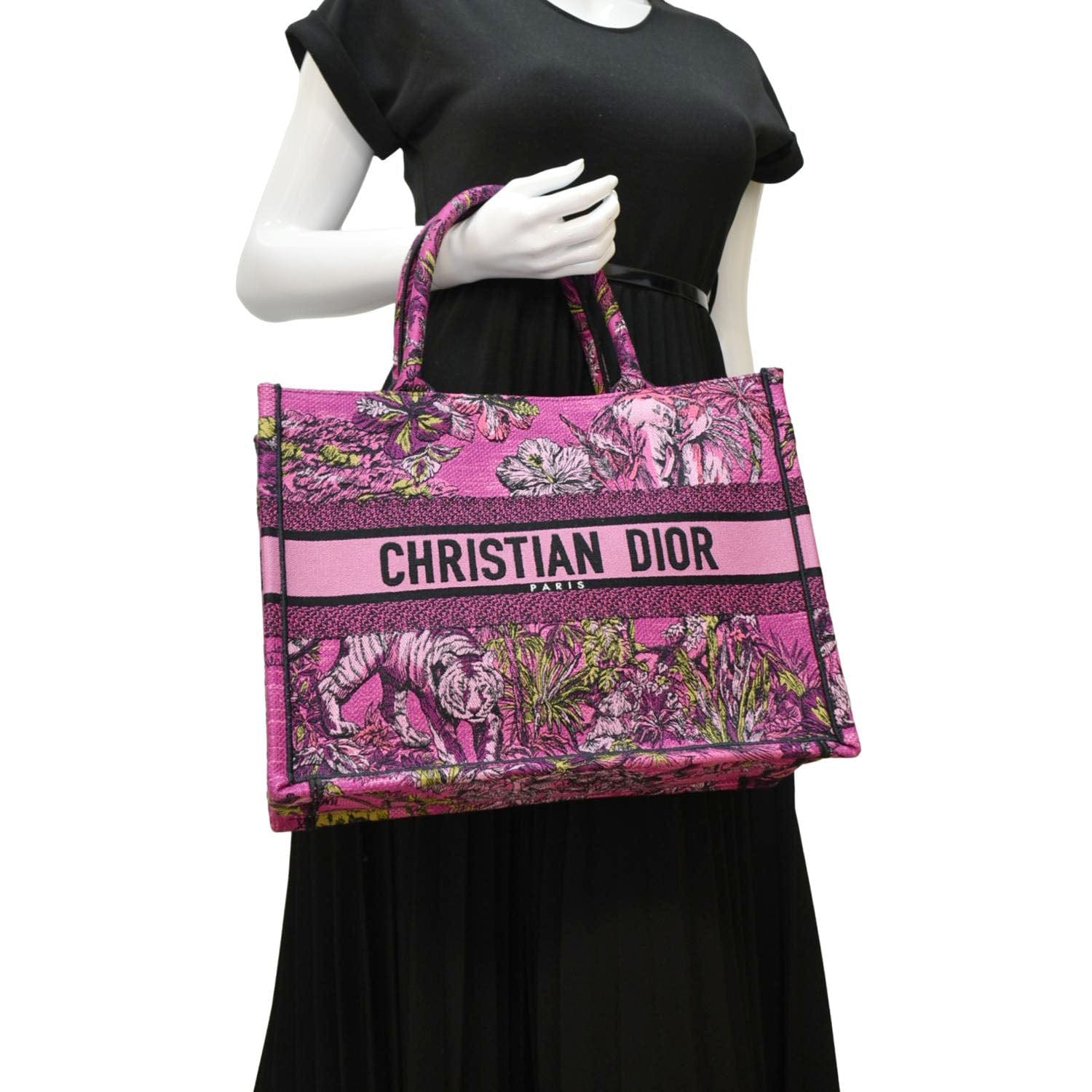 Dior Medium Book Oblique Embroidered Tote Bag Canvas