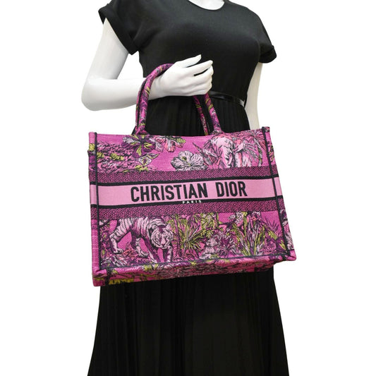 Dior Book Oblique Tote Bag Canvas Pink Medium