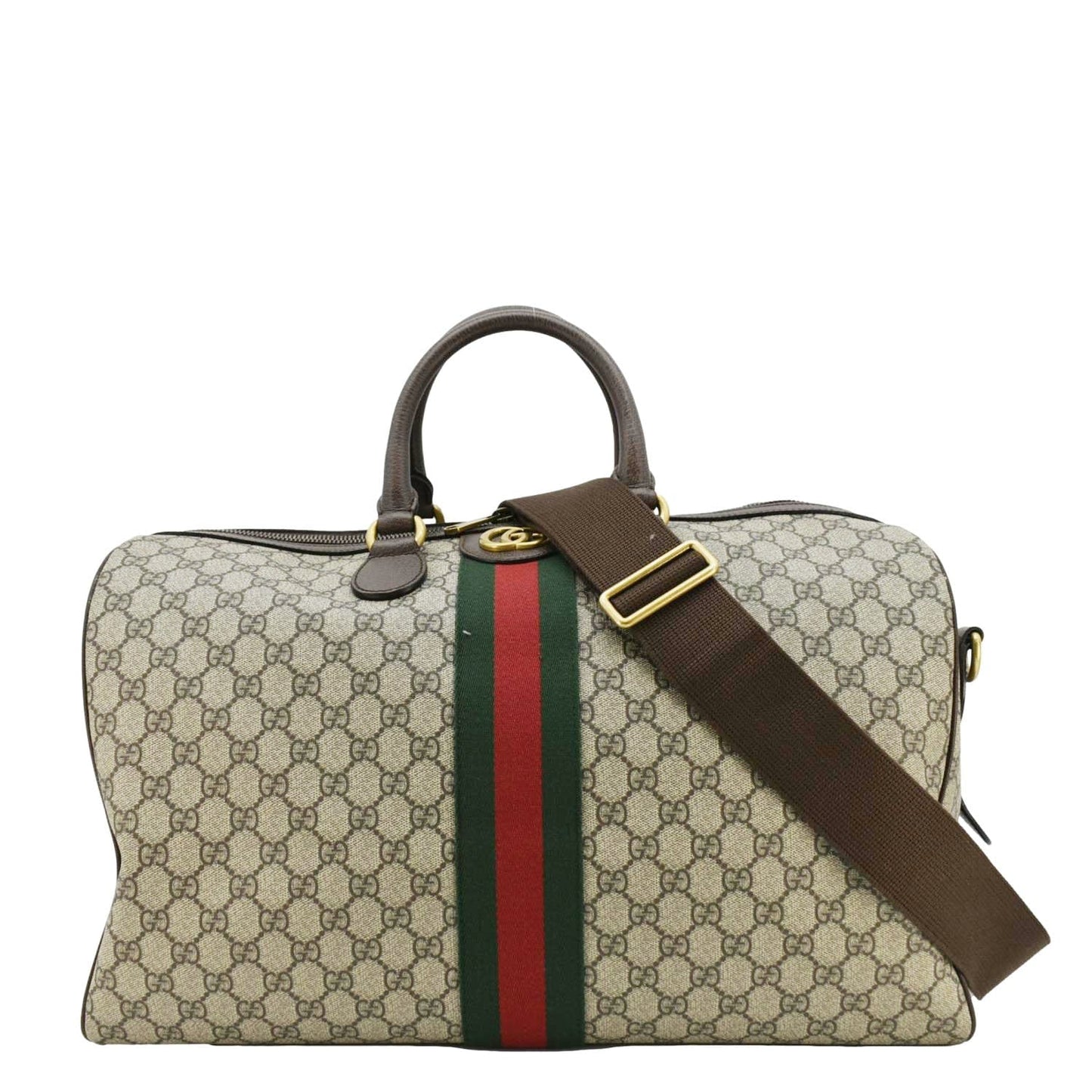 Gucci Ophidia Carry On Supreme Duffle Bag Canvas Beige Travel Bag