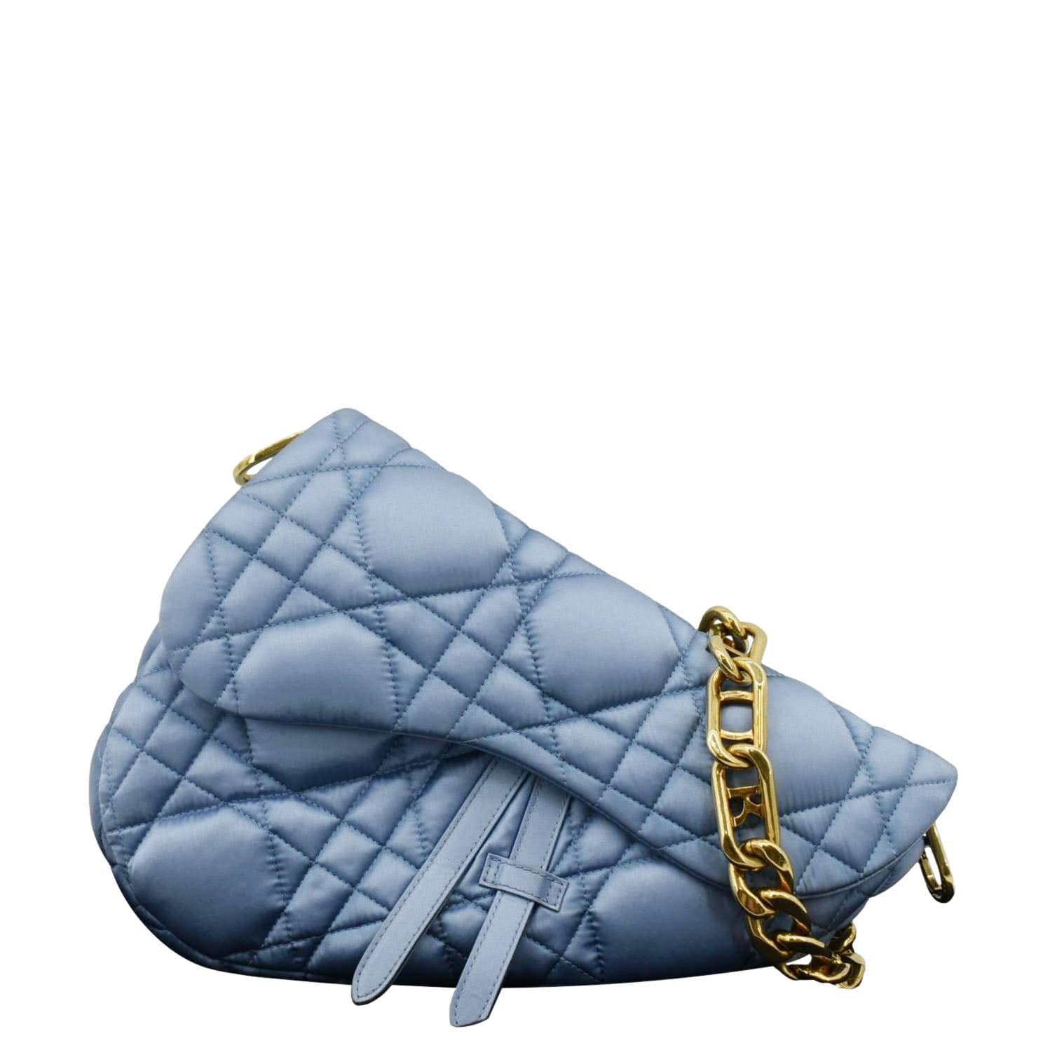 Dior Erl Venice Saddle Crossbody Bag Light Nylon Blue Micro