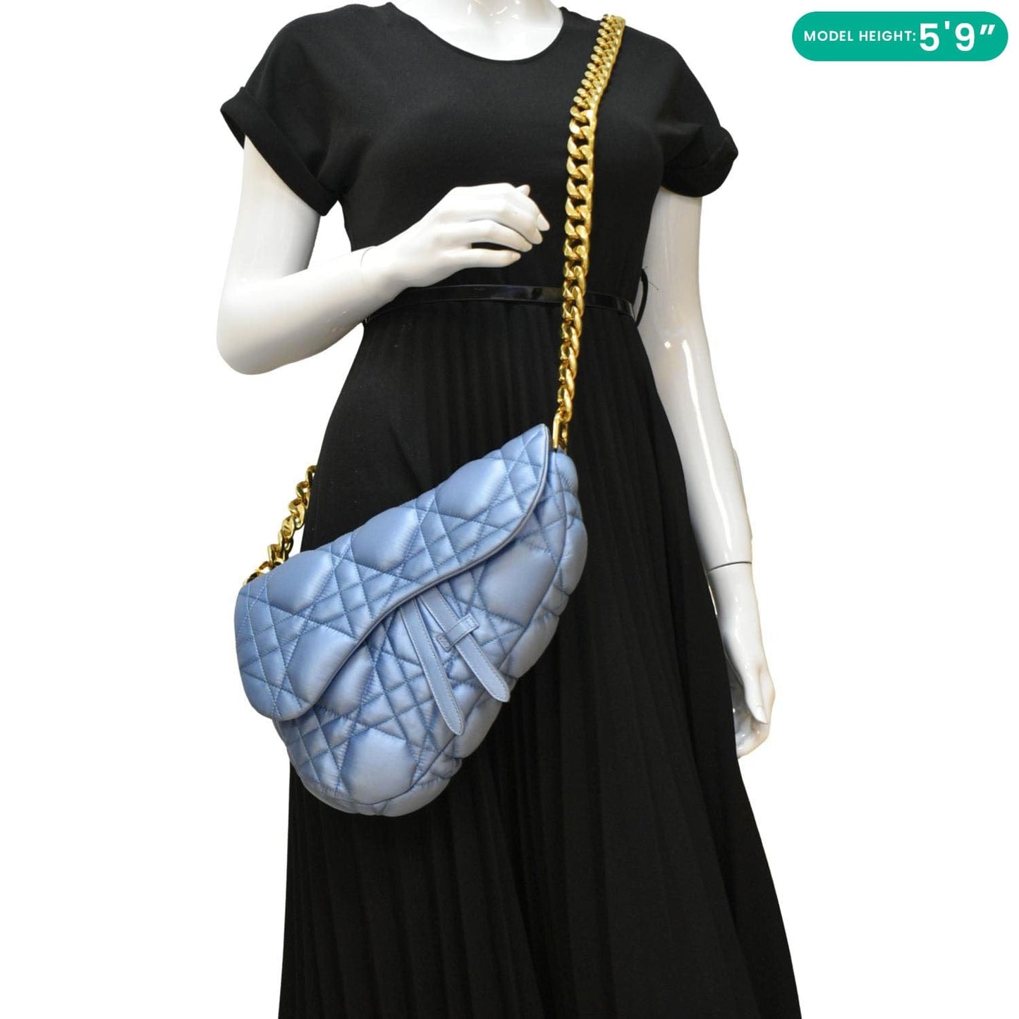 Dior Erl Venice Saddle Crossbody Bag Light Nylon Blue Micro