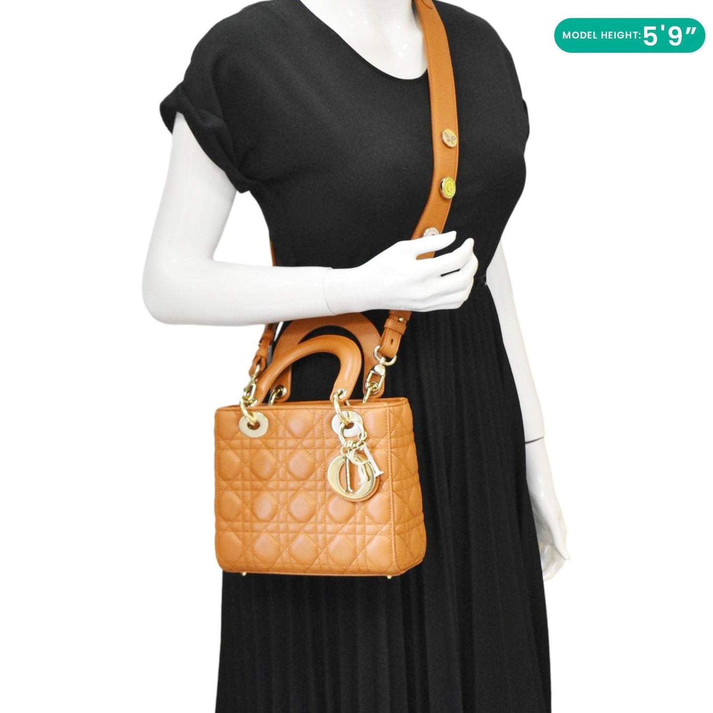 Dior My Abc Cannage Shoulder Bag Orange Leather Small