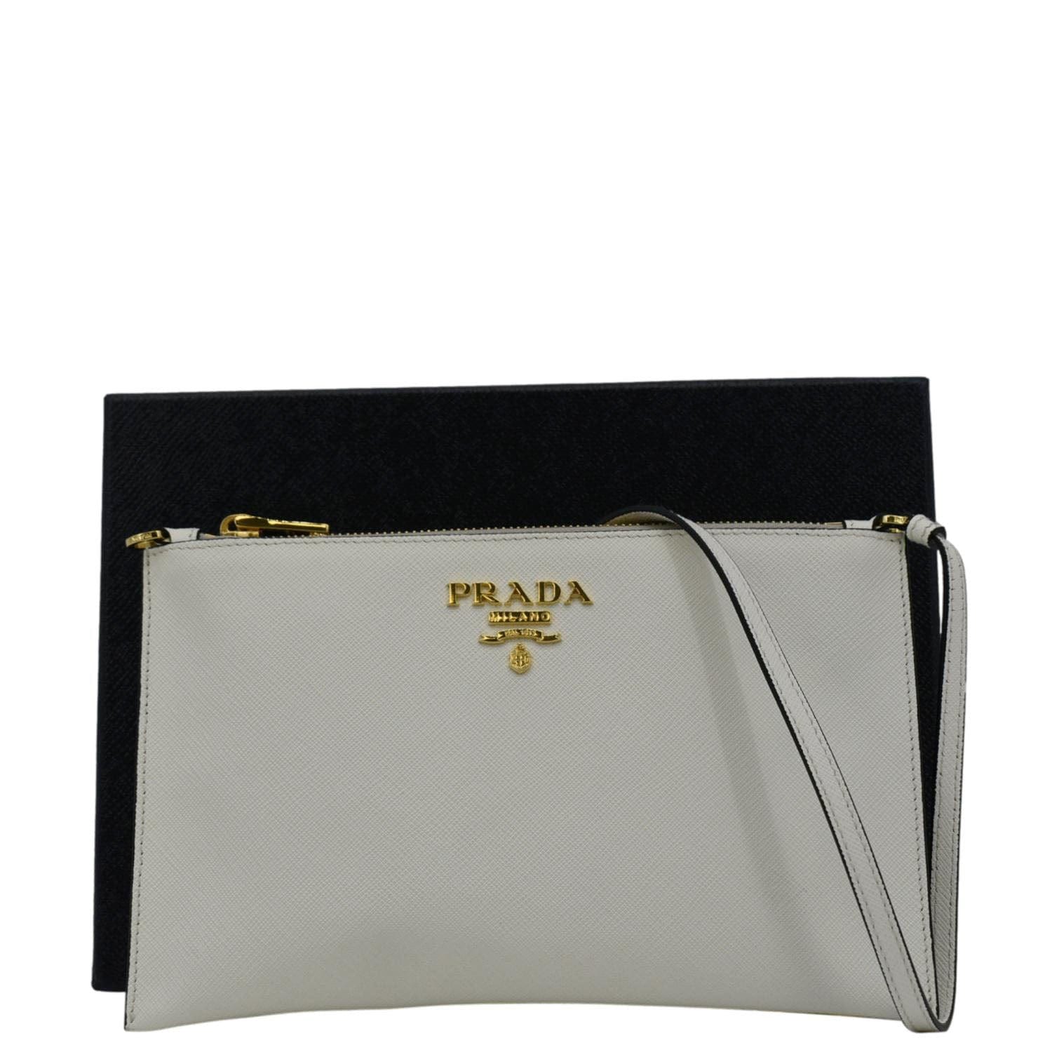Vitello Phenix Saffiano Shoulder Bag Leather White