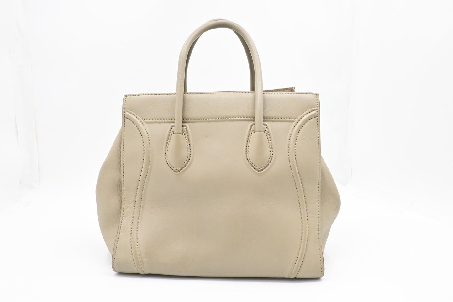 Celine Phantom In Handbag Leather Beige Travel Bag