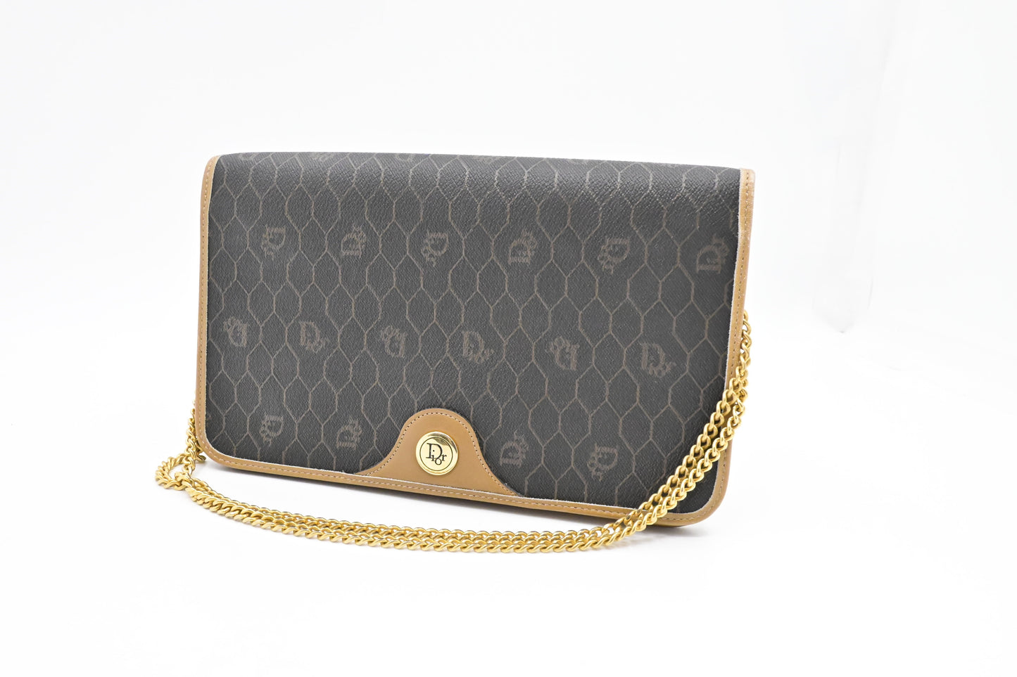 Dior Shoulder Bag In Honeycomb Canvas Black