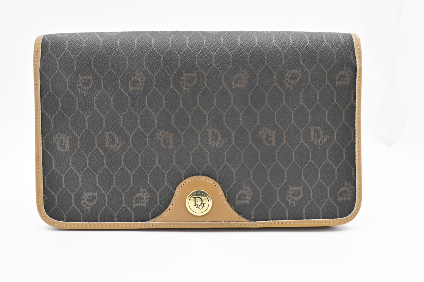 Dior Shoulder Bag In Honeycomb Canvas Black