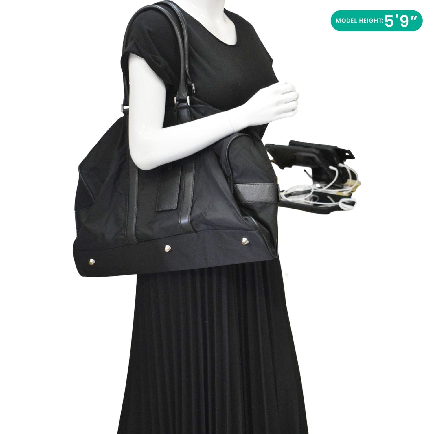 Prada Re Viaggio Duffle Bag Leather Nylon Saffiano Travel Bag