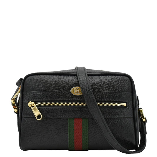 Gucci Ophidia Web Crossbody Bag Leather Black